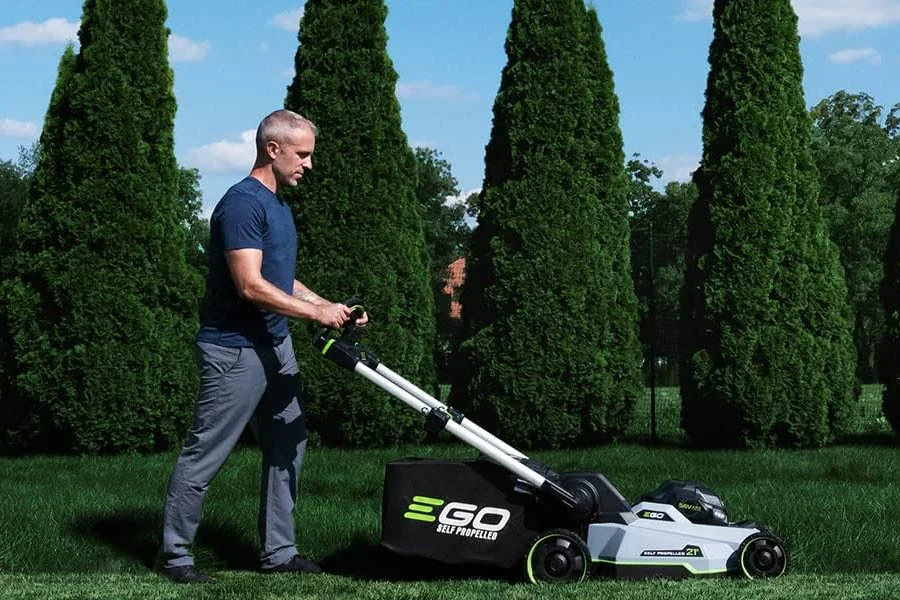 best cordless lawn mower with battery and charger